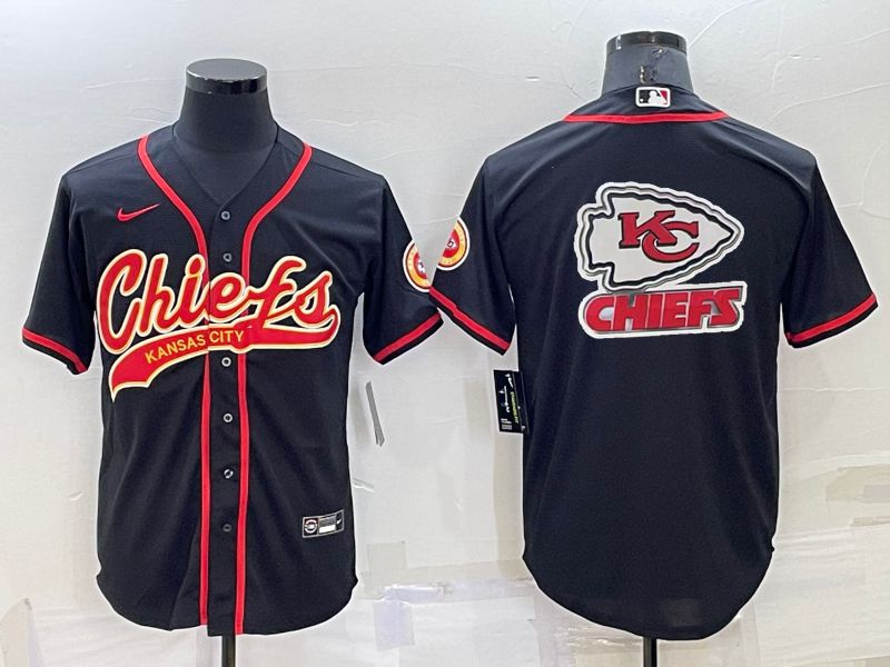 Men Kansas City Chiefs Blank Black 2022 Nike Co branded NFL Jerseys1